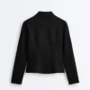 Jacke im Neopren-Look mit Schößchen und Rippbündchen Jacke im Neopren-Look mit Schößchen und Rippbündchen