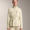 Jacke in Neopren-Optik mit Gürtel Jacke in Neopren-Optik mit Gürtel