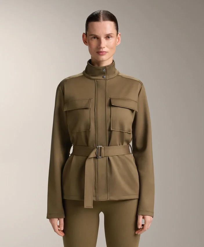 Jacke in Neopren-Optik mit Gürtel Jacke in Neopren-Optik mit Gürtel