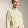 Jacke in Neopren-Optik mit Gürtel Jacke in Neopren-Optik mit Gürtel