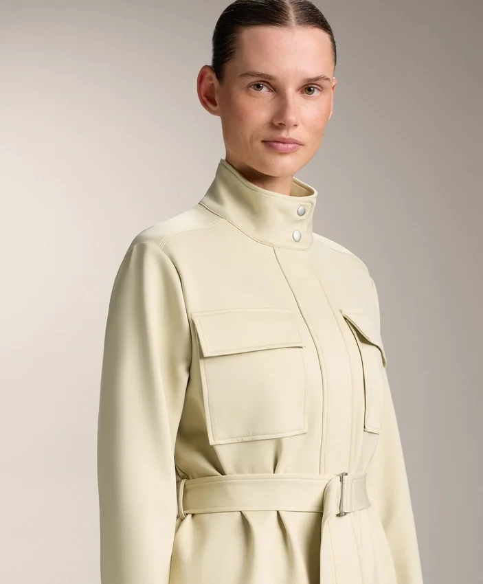 Jacke in Neopren-Optik mit Gürtel Jacke in Neopren-Optik mit Gürtel