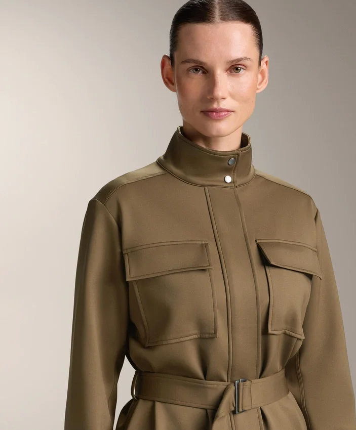 Jacke in Neopren-Optik mit Gürtel Jacke in Neopren-Optik mit Gürtel
