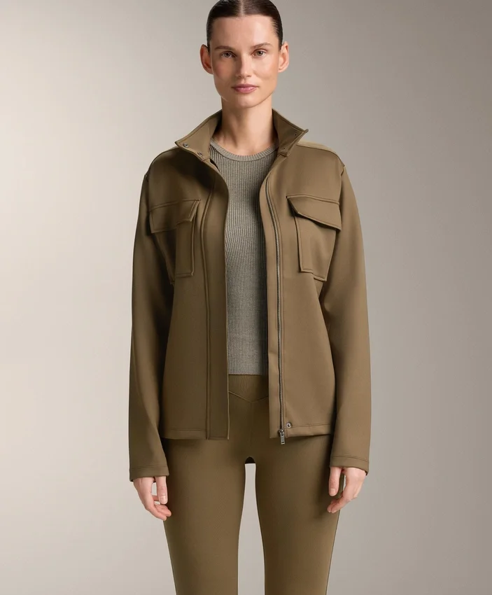 Jacke in Neopren-Optik mit Gürtel Jacke in Neopren-Optik mit Gürtel