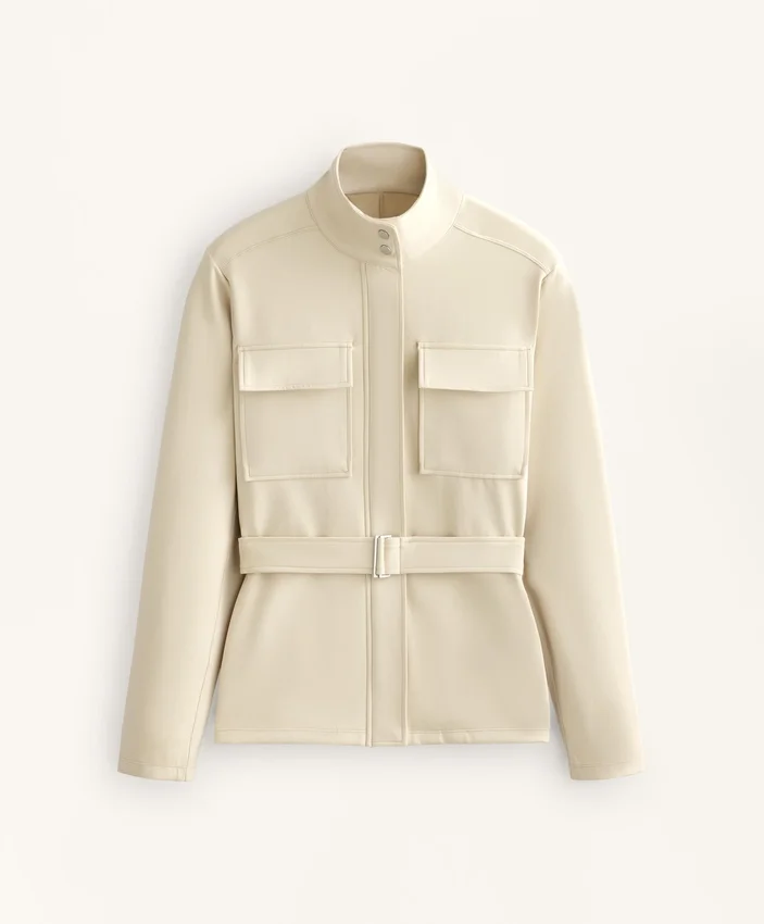 Jacke in Neopren-Optik mit Gürtel Jacke in Neopren-Optik mit Gürtel