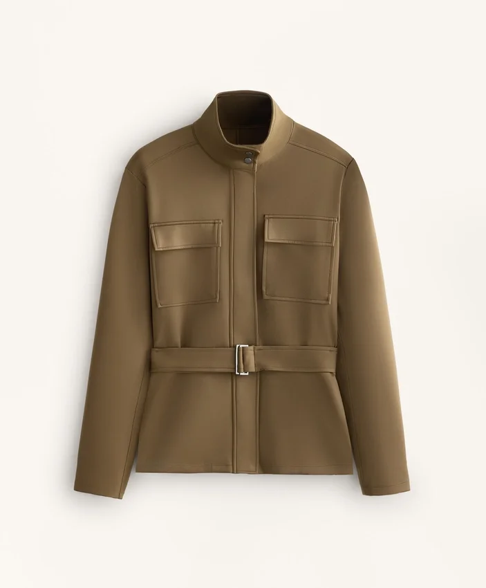 Jacke in Neopren-Optik mit Gürtel Jacke in Neopren-Optik mit Gürtel