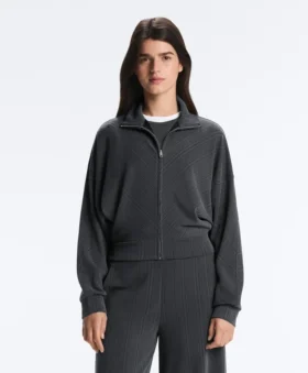 Jacke mit asymmetrischem Streifen und Modal