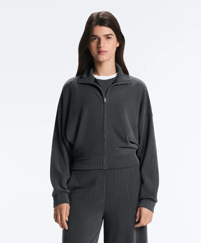 Jacke mit asymmetrischem Streifen und Modal Jacke mit asymmetrischem Streifen und Modal