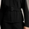 Jacke mit Gürtel aus gebürstetem Modal Jacke mit Gürtel aus gebürstetem Modal