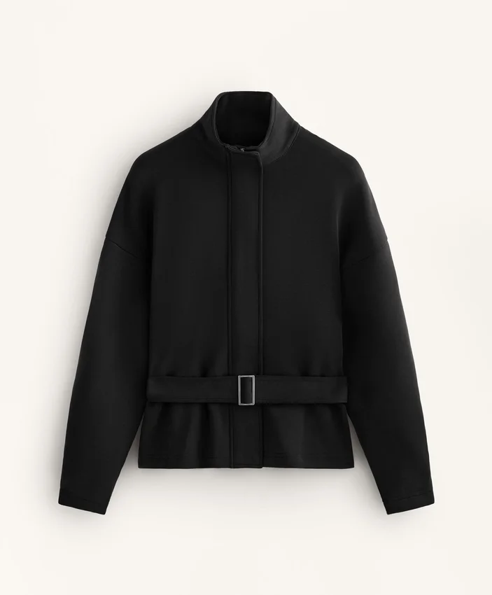 Jacke mit Gürtel aus gebürstetem Modal Jacke mit Gürtel aus gebürstetem Modal