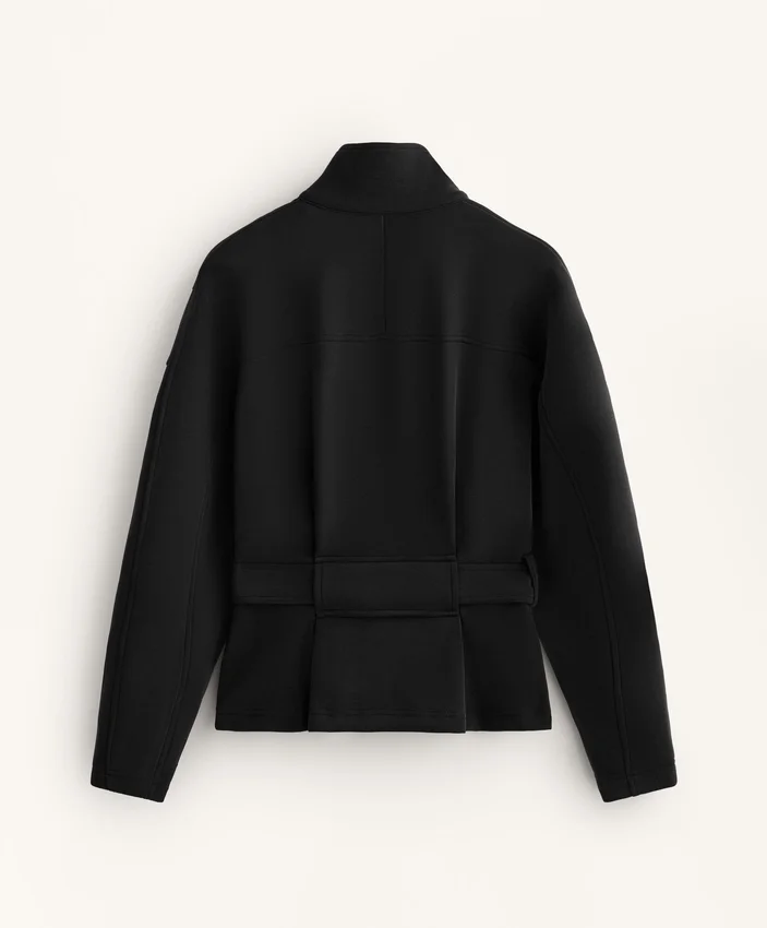 Jacke mit Gürtel aus gebürstetem Modal Jacke mit Gürtel aus gebürstetem Modal
