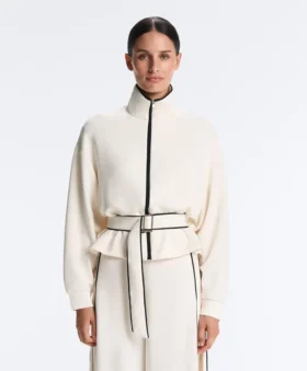 Jacke mit Paspeln aus Soft Touch-Modal