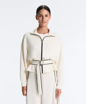 Jacke mit Paspeln aus Soft Touch-Modal