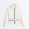 Jacke mit Paspeln aus Soft Touch-Modal