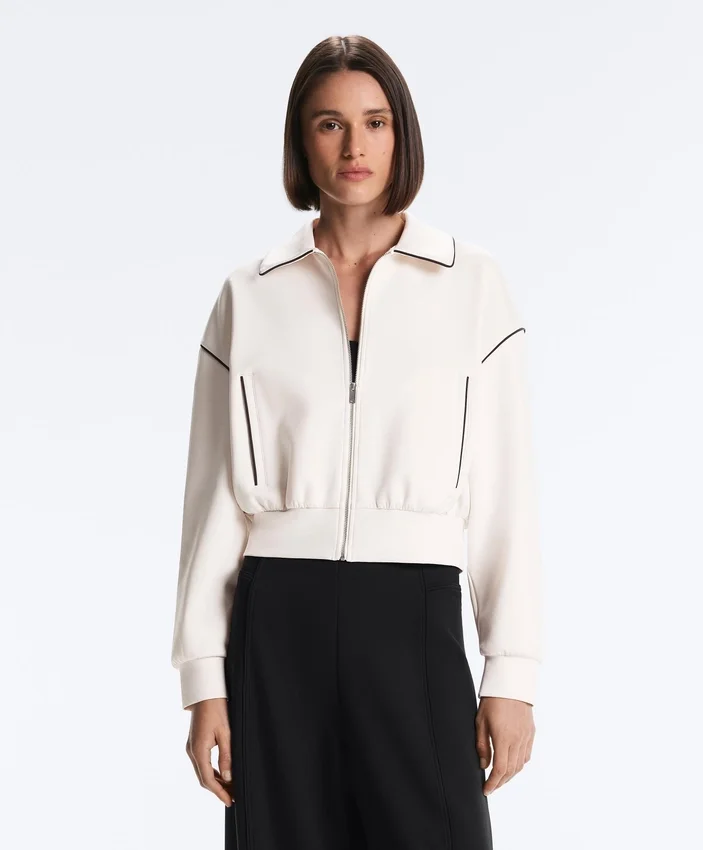 Jacke mit Paspeln im Neopren-Look Jacke mit Paspeln im Neopren-Look