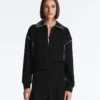 Jacke mit Paspeln im Neopren-Look