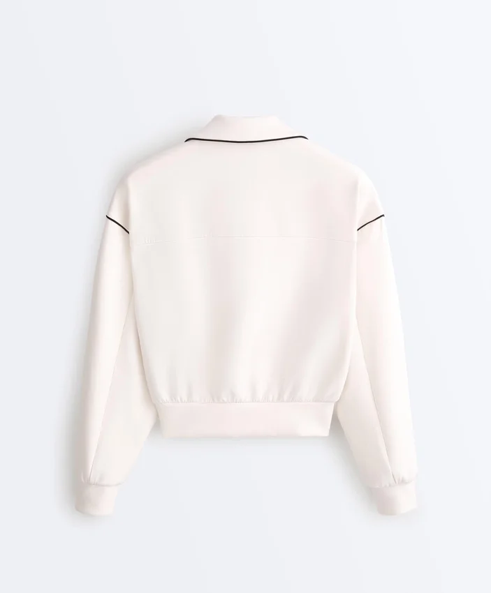 Jacke mit Paspeln im Neopren-Look Jacke mit Paspeln im Neopren-Look