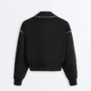 Jacke mit Paspeln im Neopren-Look