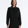 Jacke mit Paspeln im Neopren-Look