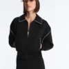 Jacke mit Paspeln im Neopren-Look