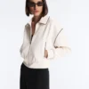Jacke mit Paspeln im Neopren-Look Jacke mit Paspeln im Neopren-Look