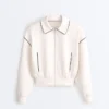 Jacke mit Paspeln im Neopren-Look Jacke mit Paspeln im Neopren-Look