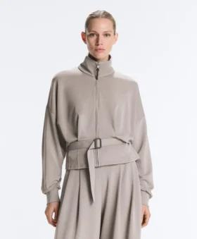 Jacke mit Soft Touch-Korsettgürtel und Modal