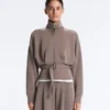 Jacke mit Soft Touch-Korsettgürtel und Modal Jacke mit Soft Touch-Korsettgürtel und Modal