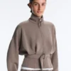 Jacke mit Soft Touch-Korsettgürtel und Modal Jacke mit Soft Touch-Korsettgürtel und Modal