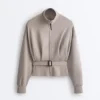 Jacke mit Soft Touch-Korsettgürtel und Modal