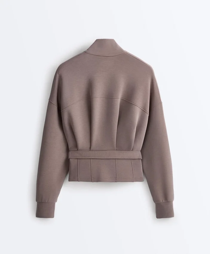 Jacke mit Soft Touch-Korsettgürtel und Modal Jacke mit Soft Touch-Korsettgürtel und Modal