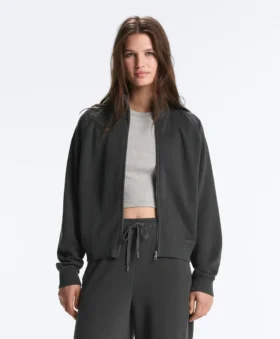 Jacke mit Stehkragen aus Baumwollmisch-Fleece