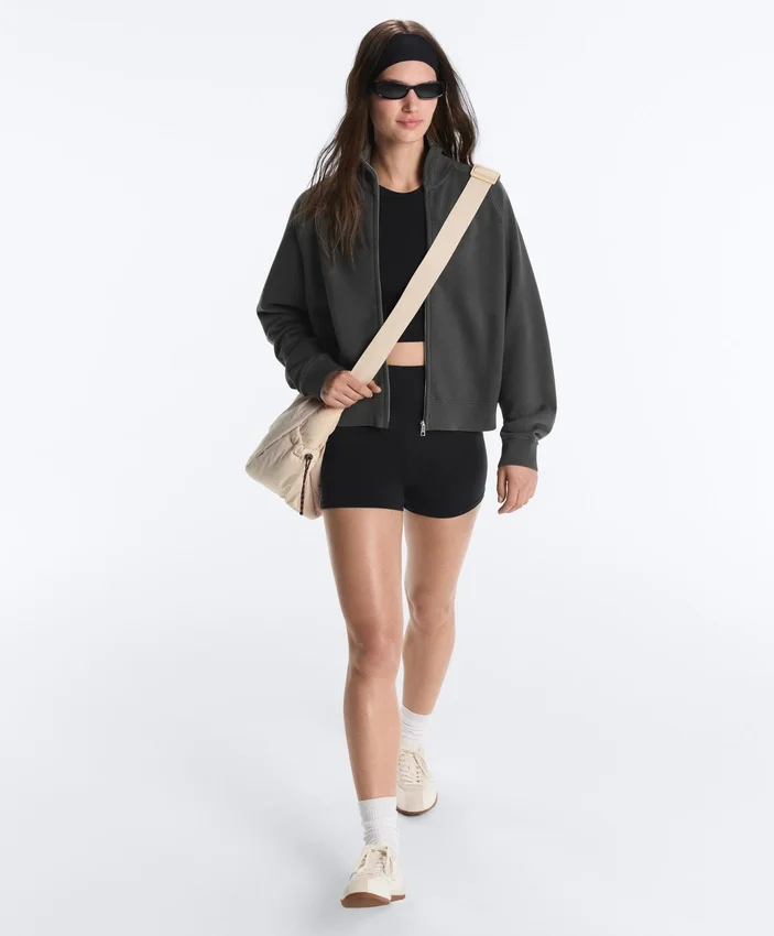 Jacke mit Stehkragen aus Baumwollmisch-Fleece Jacke mit Stehkragen aus Baumwollmisch-Fleece