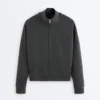 Jacke mit Stehkragen aus Baumwollmisch-Fleece Jacke mit Stehkragen aus Baumwollmisch-Fleece