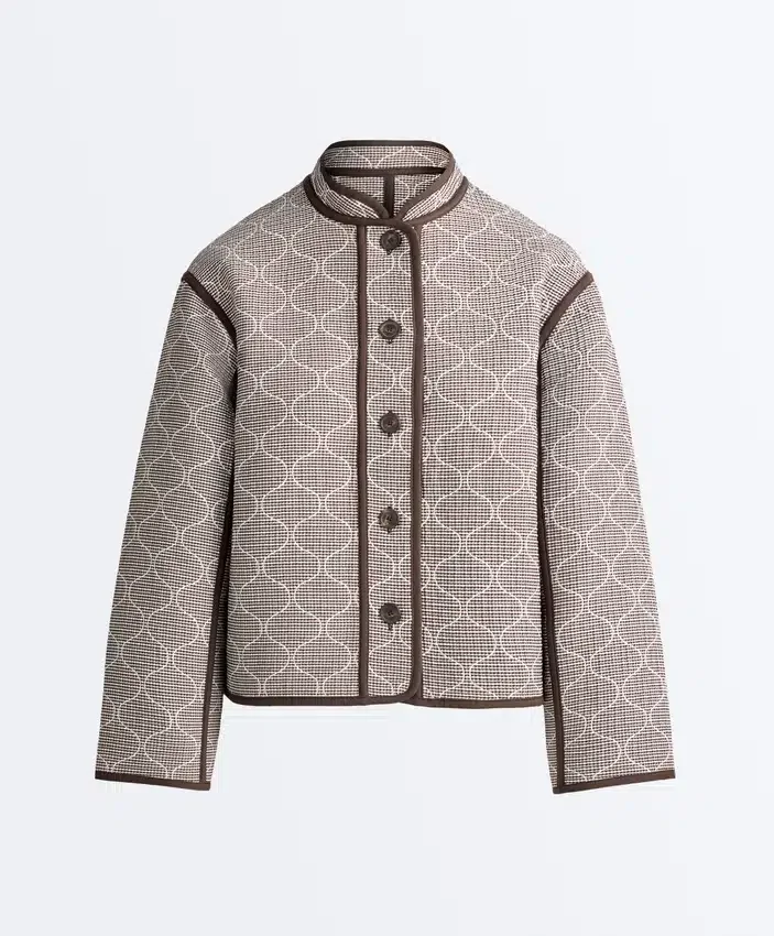 Jacke mit Stehkragen und Kontrast Jacke mit Stehkragen und Kontrast