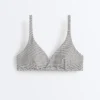 Jacquard-Halter-Bikinioberteil mit Polka-Dots Jacquard-Halter-Bikinioberteil mit Polka-Dots