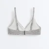 Jacquard-Halter-Bikinioberteil mit Polka-Dots Jacquard-Halter-Bikinioberteil mit Polka-Dots