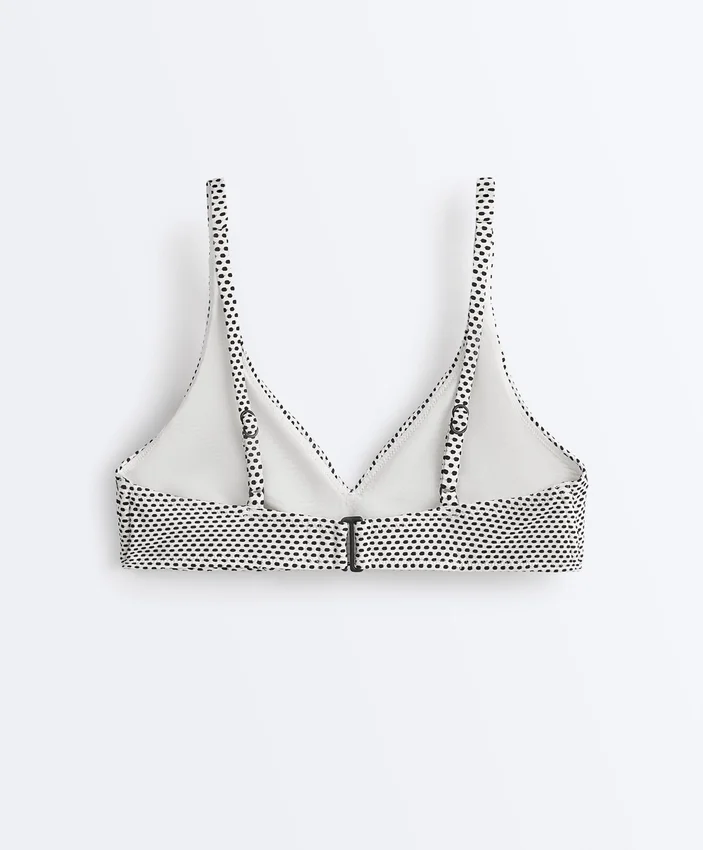 Jacquard-Halter-Bikinioberteil mit Polka-Dots Jacquard-Halter-Bikinioberteil mit Polka-Dots