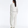 Sweatshirt aus Baumwollmischung mit Rundhalsausschnitt und meliertem Fleece Sweatshirt aus Baumwollmischung mit Rundhalsausschnitt und meliertem Fleece