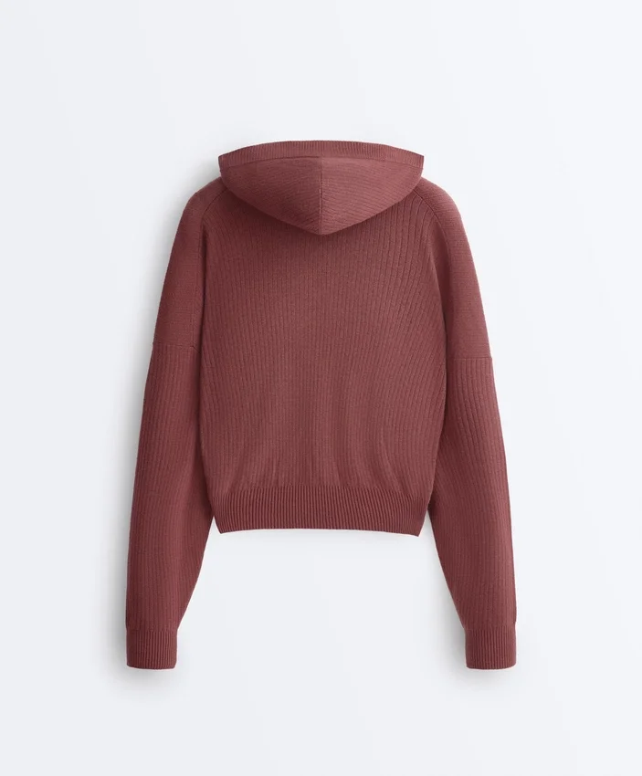 Kapuzenjacke aus Rippstrick Kapuzenjacke aus Rippstrick