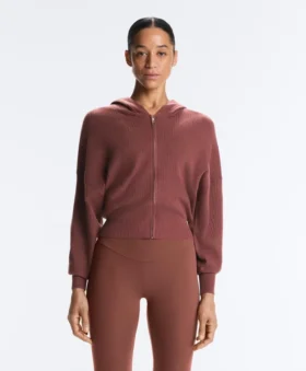 Kapuzenjacke aus Rippstrick