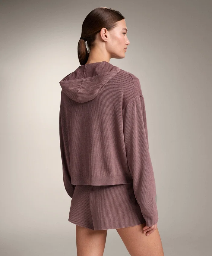 Kapuzenjacke aus Rippstrick Kapuzenjacke aus Rippstrick