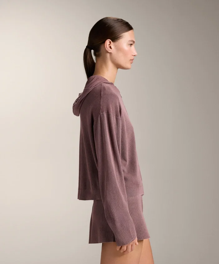 Kapuzenjacke aus Rippstrick Kapuzenjacke aus Rippstrick