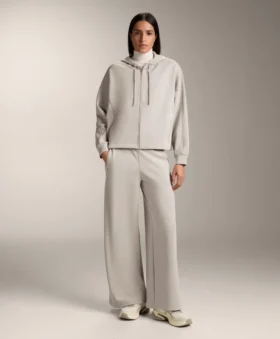 Kapuzenjacke mit Rippdetails aus gebürstetem Modal