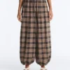Karierte Bloomer-Hose aus Baumwollmischung Karierte Bloomer-Hose aus Baumwollmischung