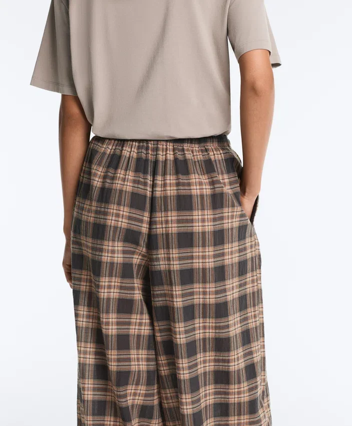 Karierte Bloomer-Hose aus Baumwollmischung Karierte Bloomer-Hose aus Baumwollmischung