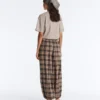 Karierte Bloomer-Hose aus Baumwollmischung Karierte Bloomer-Hose aus Baumwollmischung