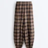 Karierte Bloomer-Hose aus Baumwollmischung Karierte Bloomer-Hose aus Baumwollmischung