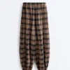 Karierte Bloomer-Hose aus Baumwollmischung Karierte Bloomer-Hose aus Baumwollmischung