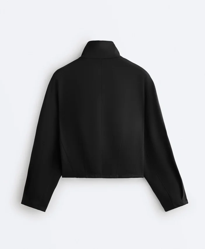 Kastenförmige Jacke im Neopren-Look Kastenförmige Jacke im Neopren-Look