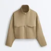 Kastenförmige Jacke im Neopren-Look Kastenförmige Jacke im Neopren-Look